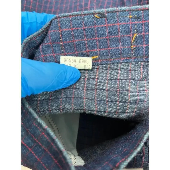 Vintage 1984 Levi's white tag RARE Blue and Red striped Skirt Size 13 - Picture 6 of 8